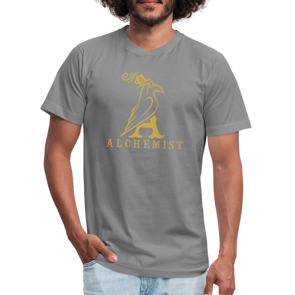Unisex Jersey T-Shirt by Bella + Canvas Classic Logo Gold - slate