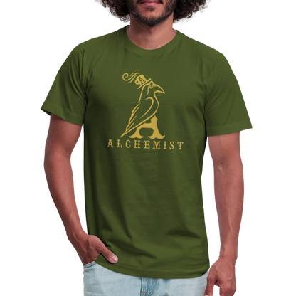 Unisex Jersey T-Shirt by Bella + Canvas Classic Logo Gold - olive