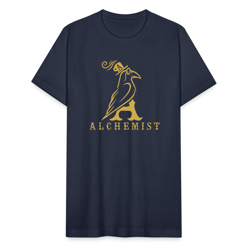 Unisex Jersey T-Shirt by Bella + Canvas Classic Logo Gold - navy