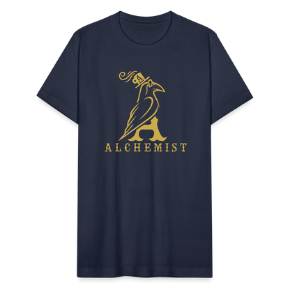 Unisex Jersey T-Shirt by Bella + Canvas Classic Logo Gold - navy