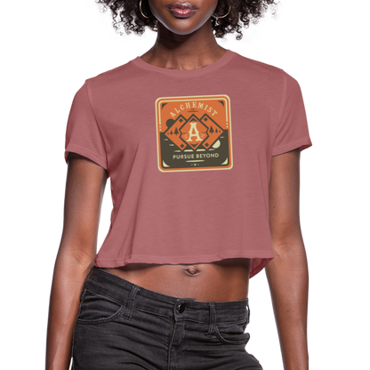 Women's Cropped T-Shirt - mauve