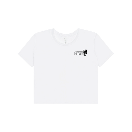 Grim Reaper Design Flowy Cropped T-Shirt